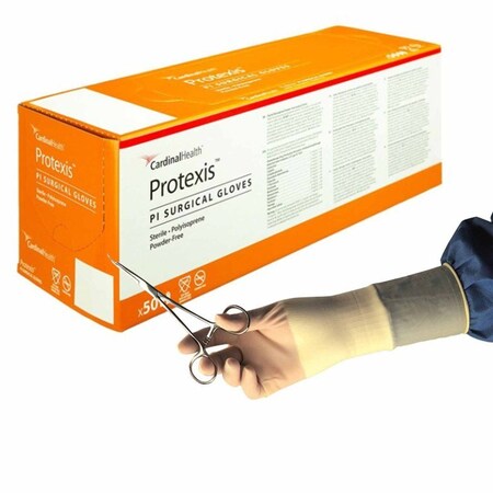 Protexis Pi Disposable Gloves, Polyisoprene, 8, 2 PK, Ivory 2D72PT80X